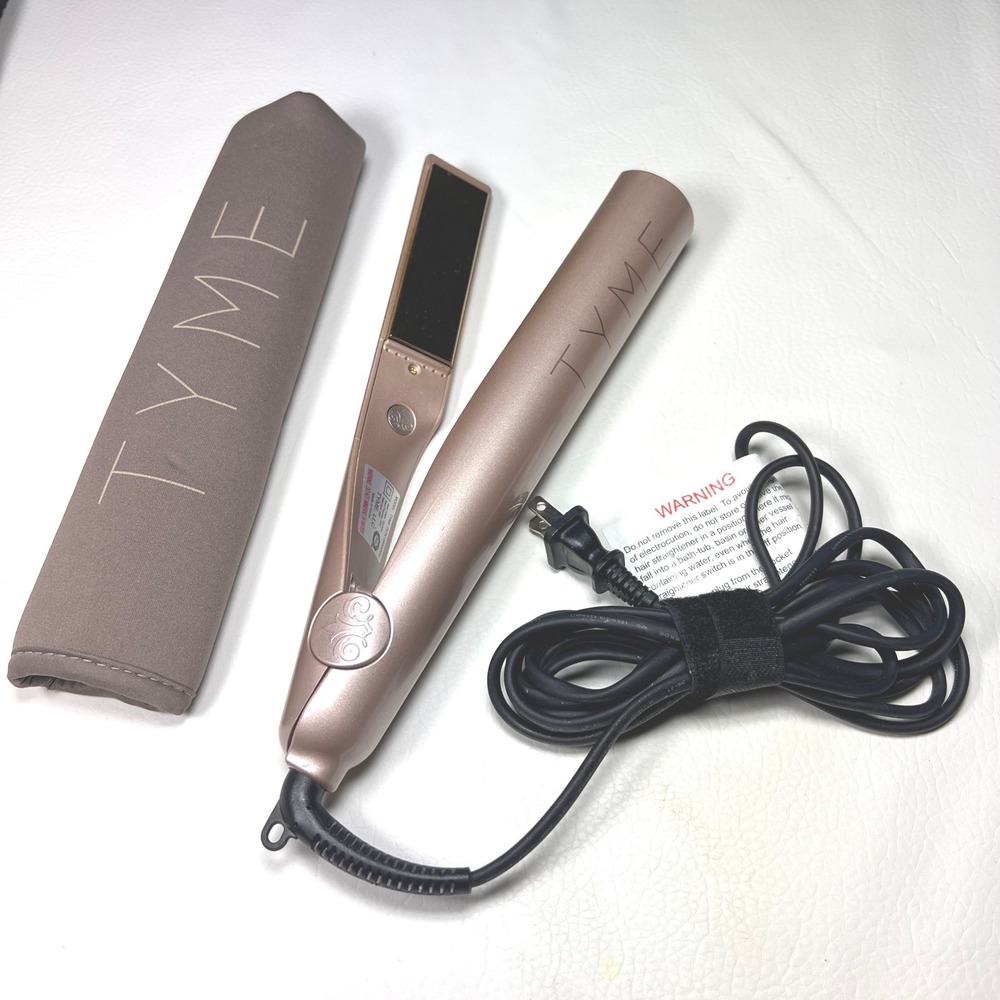 TYME Iron Original Hair Straightener Curler Womens Rose Gold 2-in-1 Tool Styling